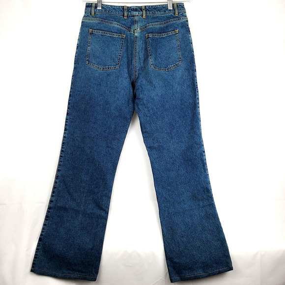 St. John Sport Blue Denim Size 8 Straight Leg High Rise Jeans Lux Retro Stretch - Picture 3 of 9